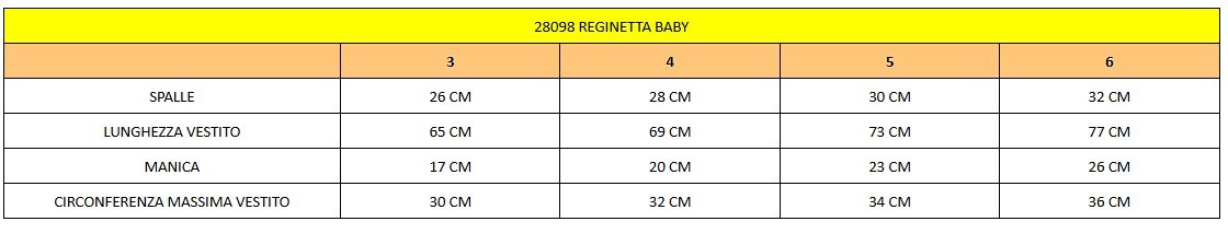 Vestito costume di carnevale reginetta da 4 a 6 anni