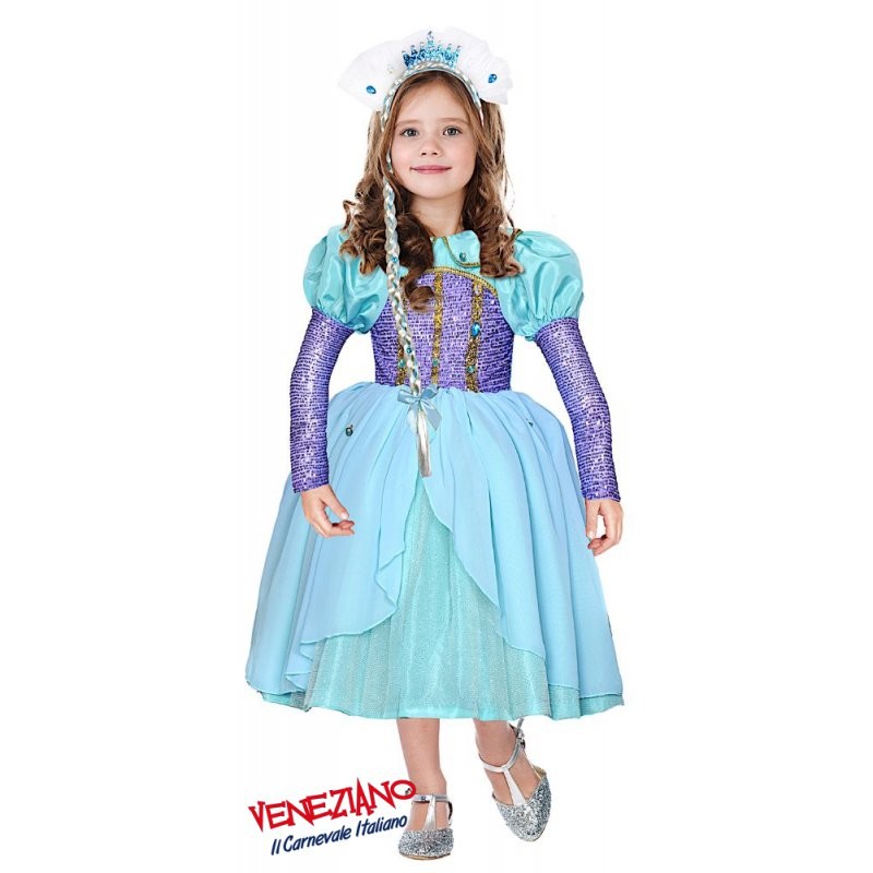 Vestito Costume di carnevale Principessa dei mari da 4 a 6 anni
