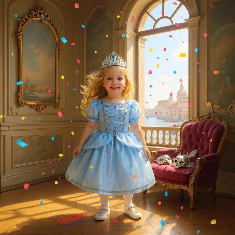 Costume vestito di carnevale Incanto di mezzanotte bambina da 1 a 3 anni