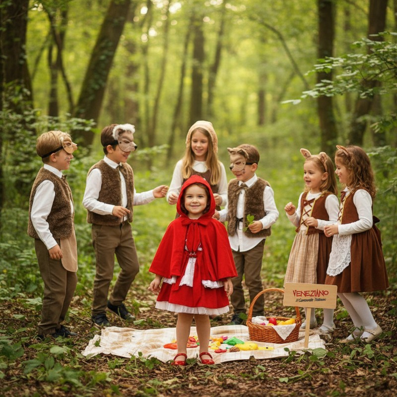 Vestito costume di carnevale cappuccetto rosso prestige da 7 a 10 anni