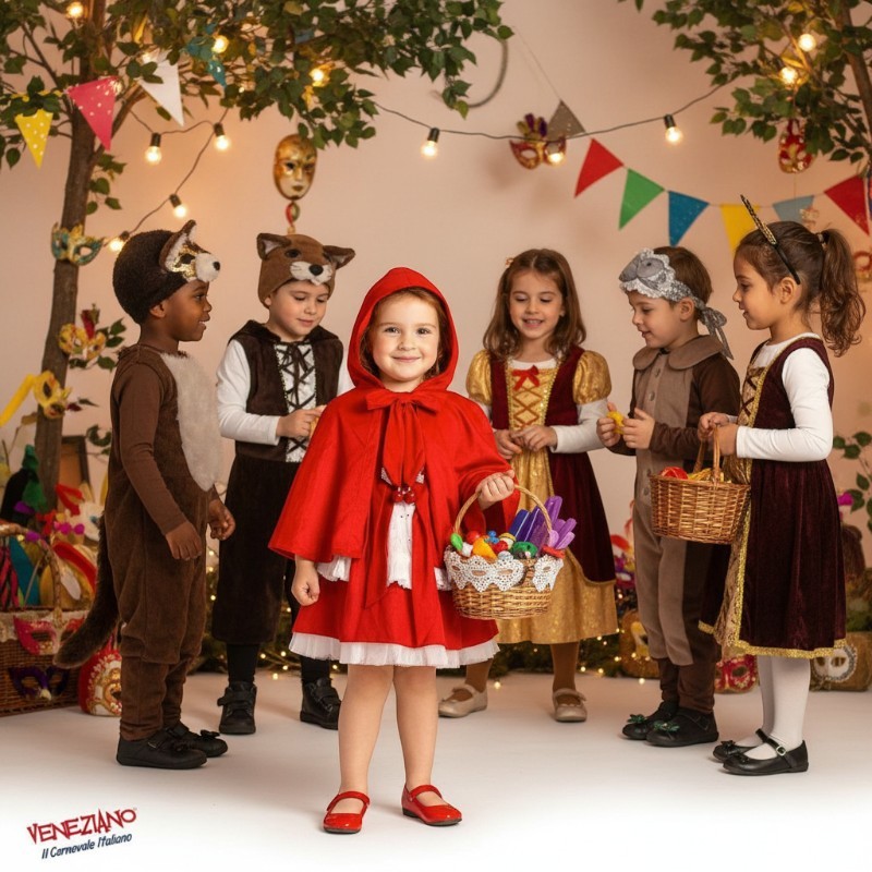 Vestito costume di carnevale cappuccetto rosso prestige da 7 a 10 anni