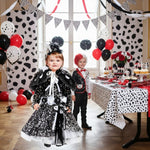 Costume di carnevale bimba Lady crudelia neonata 1-3