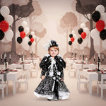 Costume di carnevale bimba Lady crudelia neonata 1-3