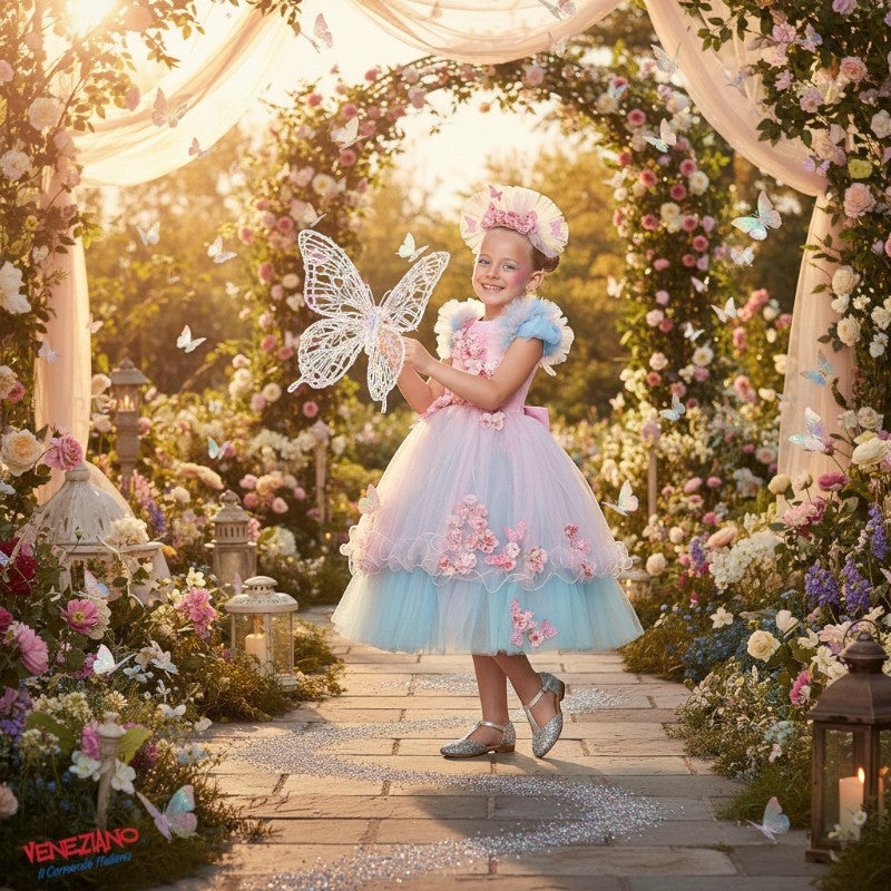 Vestito costume di carnevale Lady butterfly da 4 a 6 anni