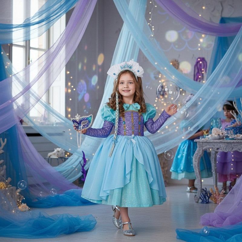 Vestito Costume di carnevale Principessa dei mari da 4 a 6 anni