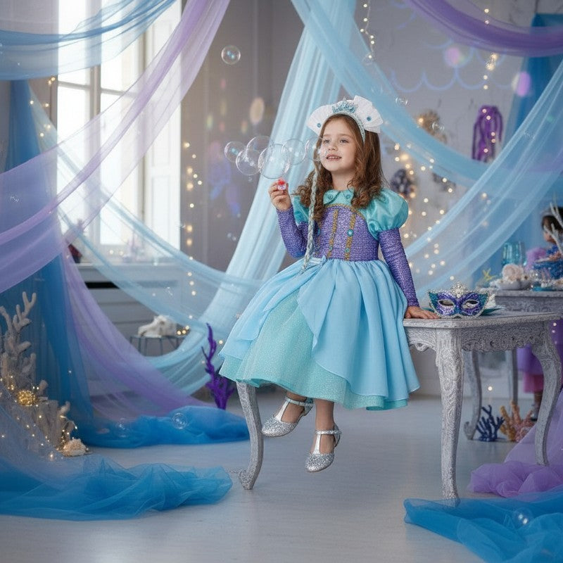 Vestito Costume di carnevale Principessa dei mari da 4 a 6 anni