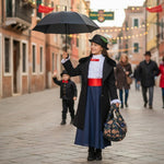 Costume vestito di carnevale Tata Mary Poppins bambina da 3 a 6 anni