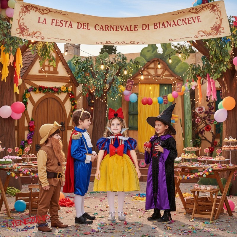 Vestito costume di carnevale reginetta dei boschi velluto da 4 a 6 anni