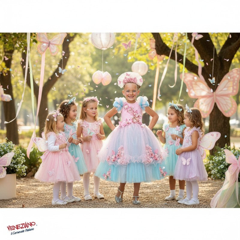 Vestito costume di carnevale Lady butterfly da 7 a 10 anni