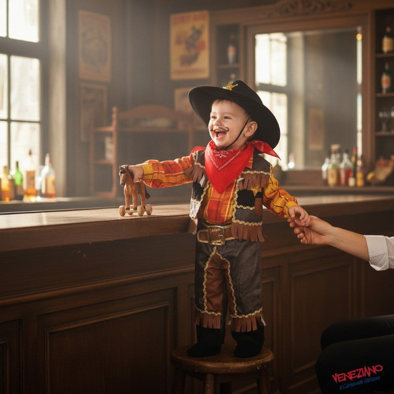 Costume vestito di carnevale piccolo Cowboy bambino da 0 a 3 anni