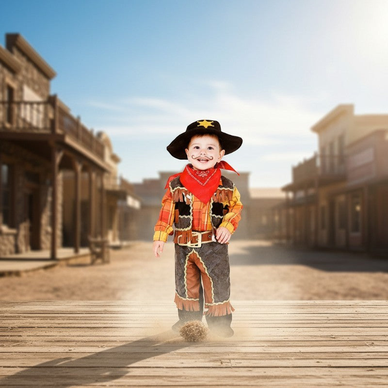 Costume vestito di carnevale piccolo Cowboy bambino da 0 a 3 anni