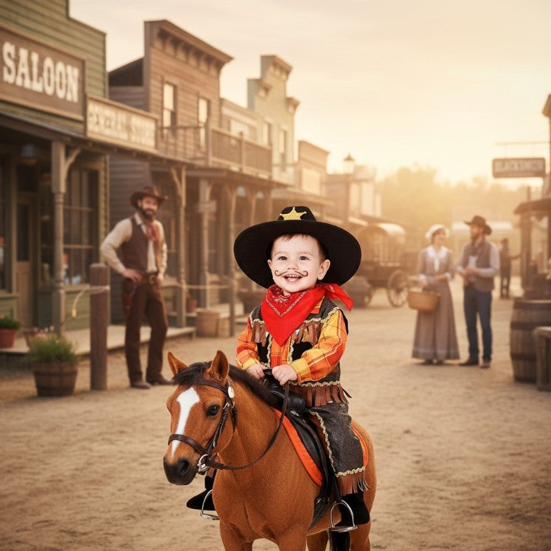 Costume vestito di carnevale piccolo Cowboy bambino da 0 a 3 anni