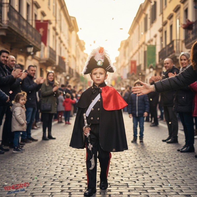 Costume vestito di carnevale Carabiniere Alta Uniforme bambino da 4 a 6 Anni