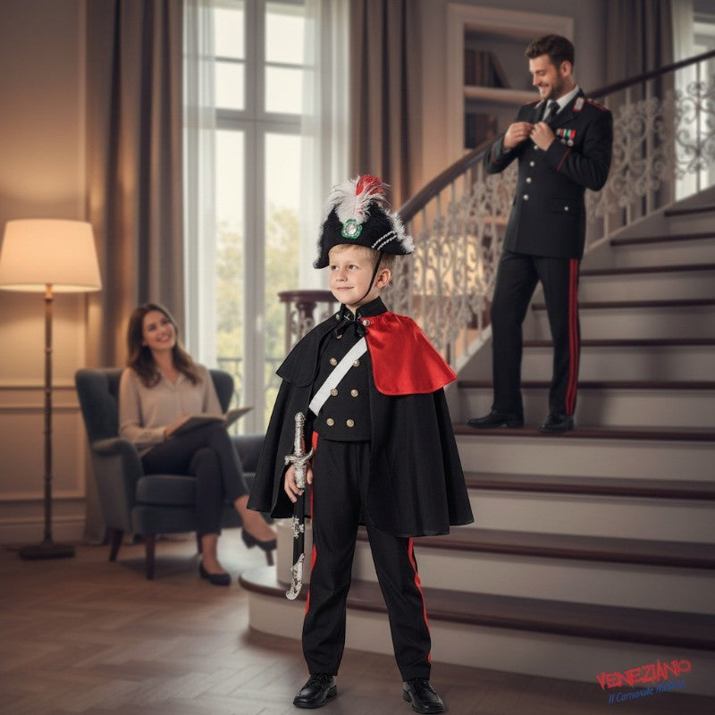Costume vestito di carnevale Carabiniere Alta Uniforme bambino da 4 a 6 Anni