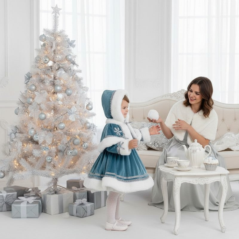 Costume vestito di carnevale Reginetta delle nevi bambina da 0 a 3 anni