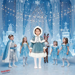 Vestito Costume di carnevale bimba Reginetta delle nevi 4-5 anni