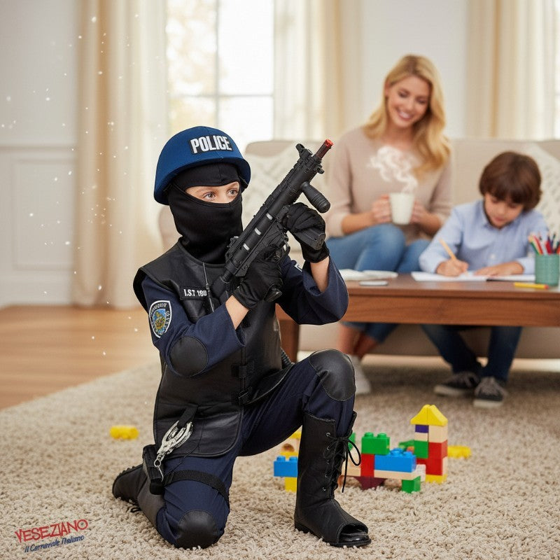 Costume vestito di carnevale Swat 11 - 12 anni