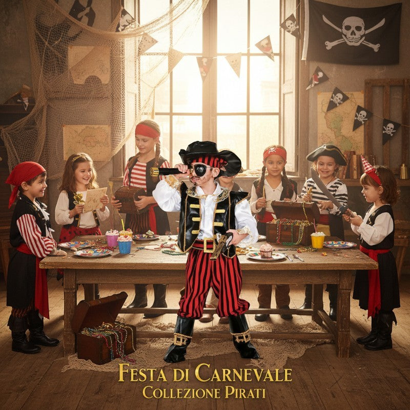 Costume vestito di carnevale Jack pirata dei caraibi bambino 3-6 anni