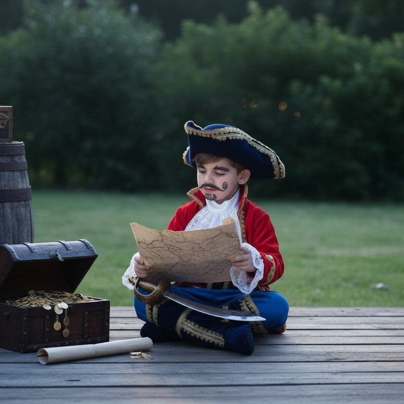 Costume vestito di carnevale Pirati Capitano bambino da 3 a 6 anni