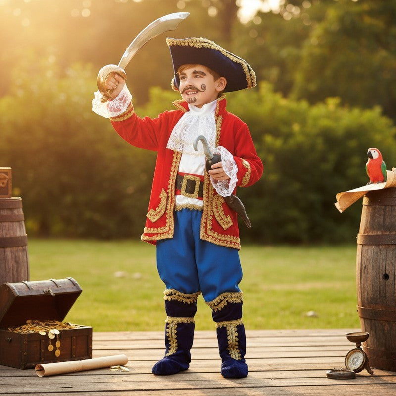Costume vestito di carnevale Pirati Capitano bambino da 3 a 6 anni