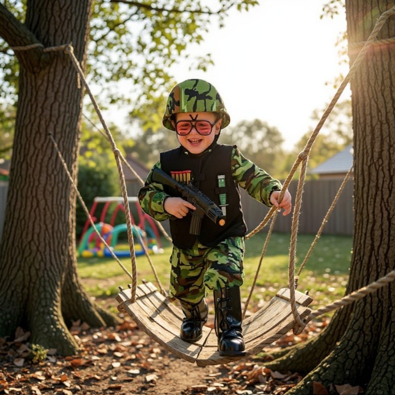 Costume di carnevale militare Commando bambino 3-6 anni