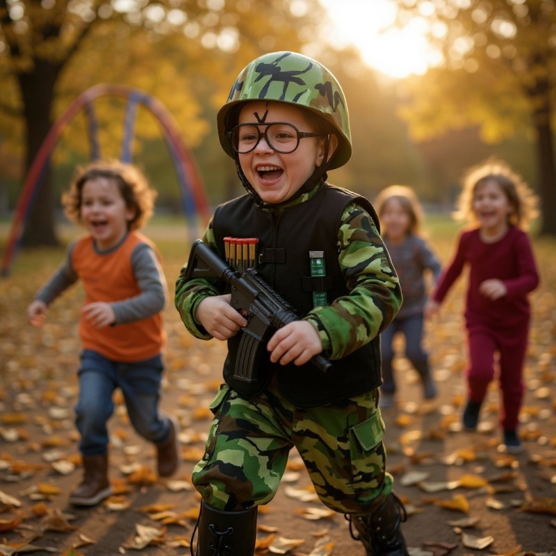 Costume di carnevale militare Commando bambino 3-6 anni