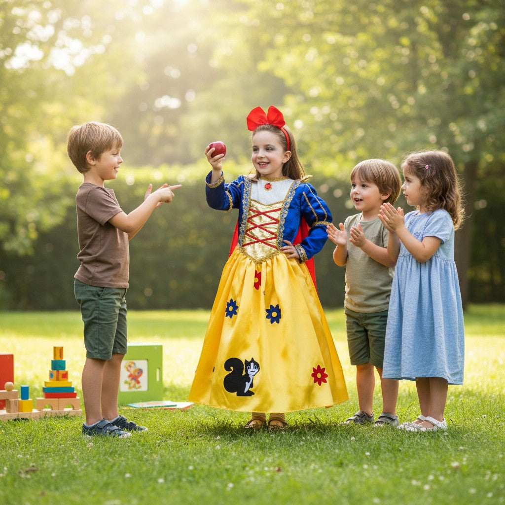 Costume vestito di carnveale Principessa dei boschi bambina Baby 2-6 anni