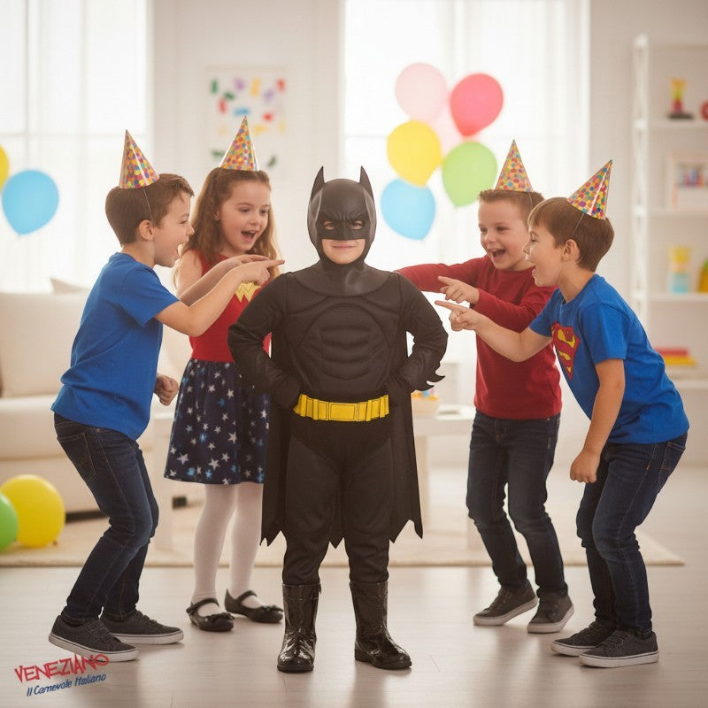 Costume vestito di carnevale cavaliere della notte bambino da 4 a 6 anni