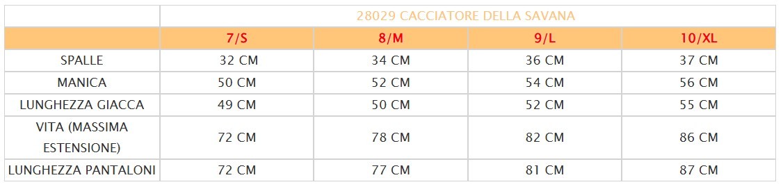 Costume vestito di carnevale Cacciatore della savana da 7 a 10 anni