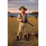 Costume vestito di carnevale Cacciatore della savana da 7 a 10 anni