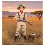 Costume vestito di carnevale Cacciatore della savana da 7 a 10 anni