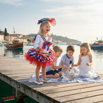 Costume vestito di carnevale Lady Marinaretta baby bambina da 4 a 6 anni