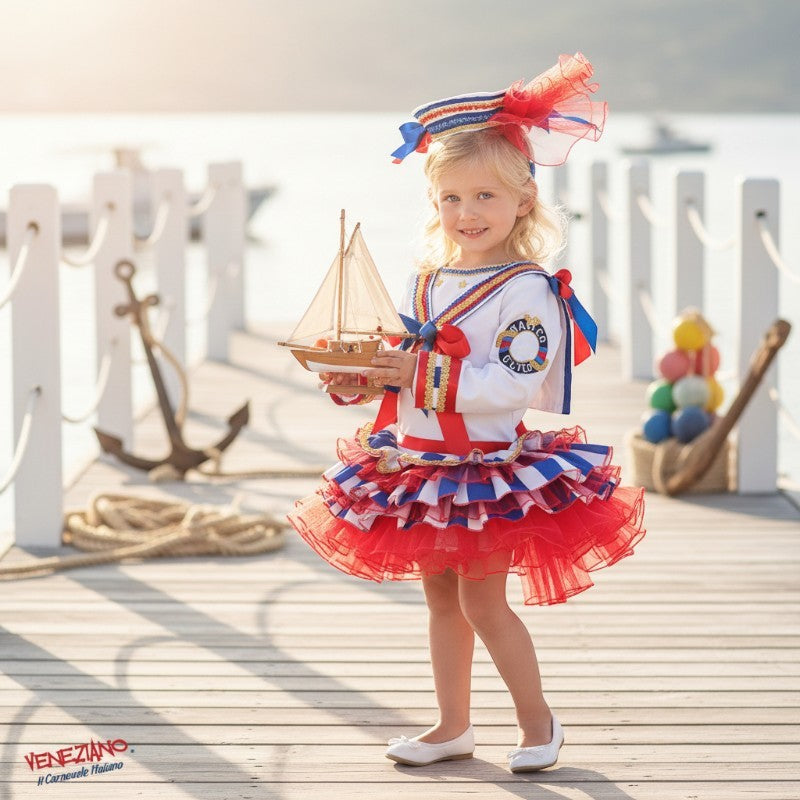 Vestito costume di carnevale Lady Marinaretta da 7 a 10 anni
