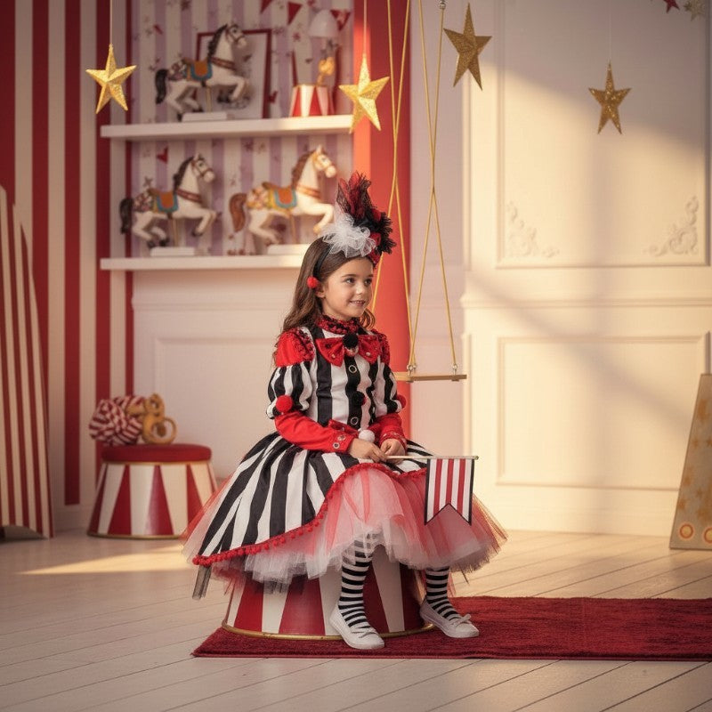 Costume vestito di carnevale Circense bambina 3-6 anni