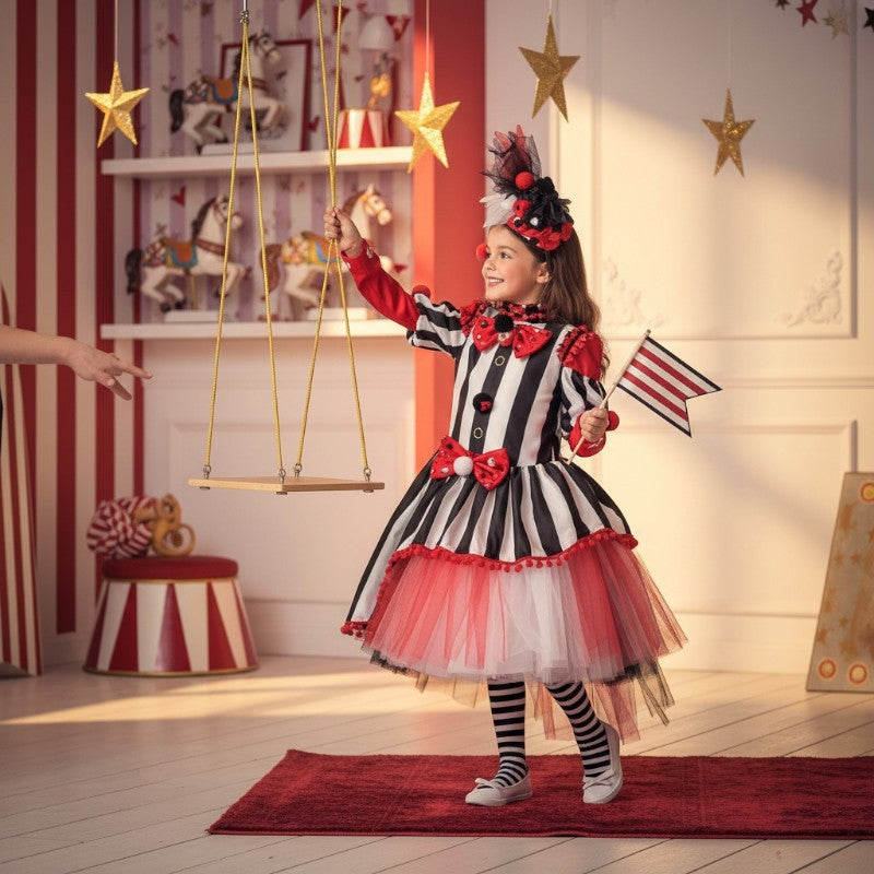 Costume vestito di carnevale Circense bambina 3-6 anni
