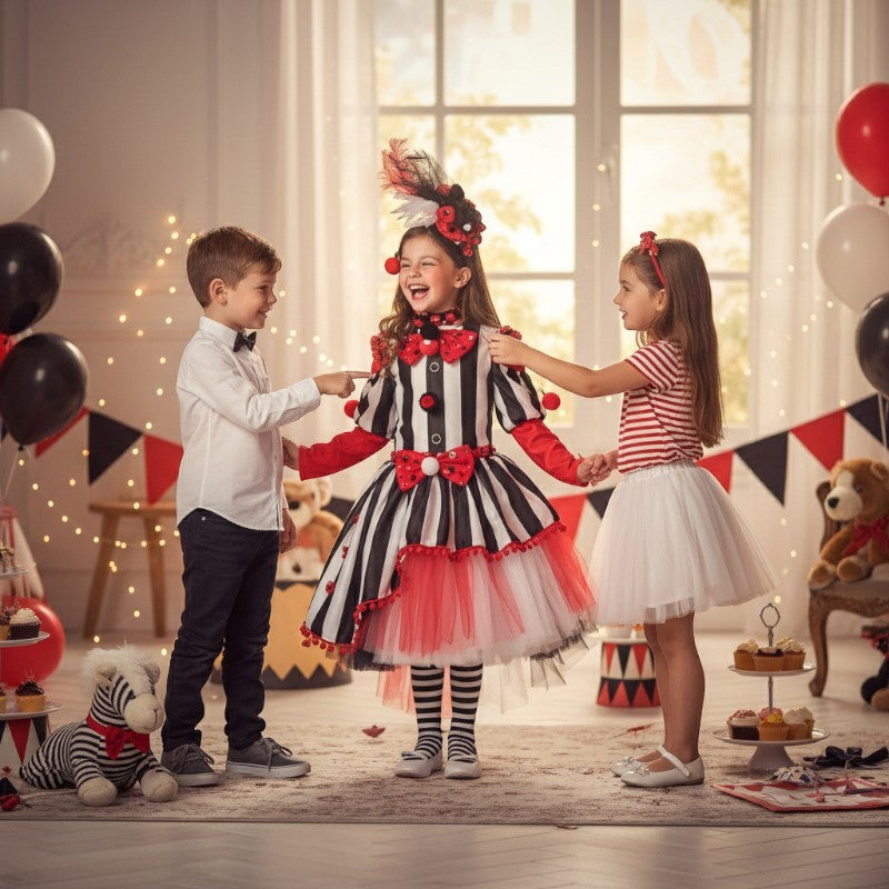 Costume vestito di carnevale Circense bambina 3-6 anni