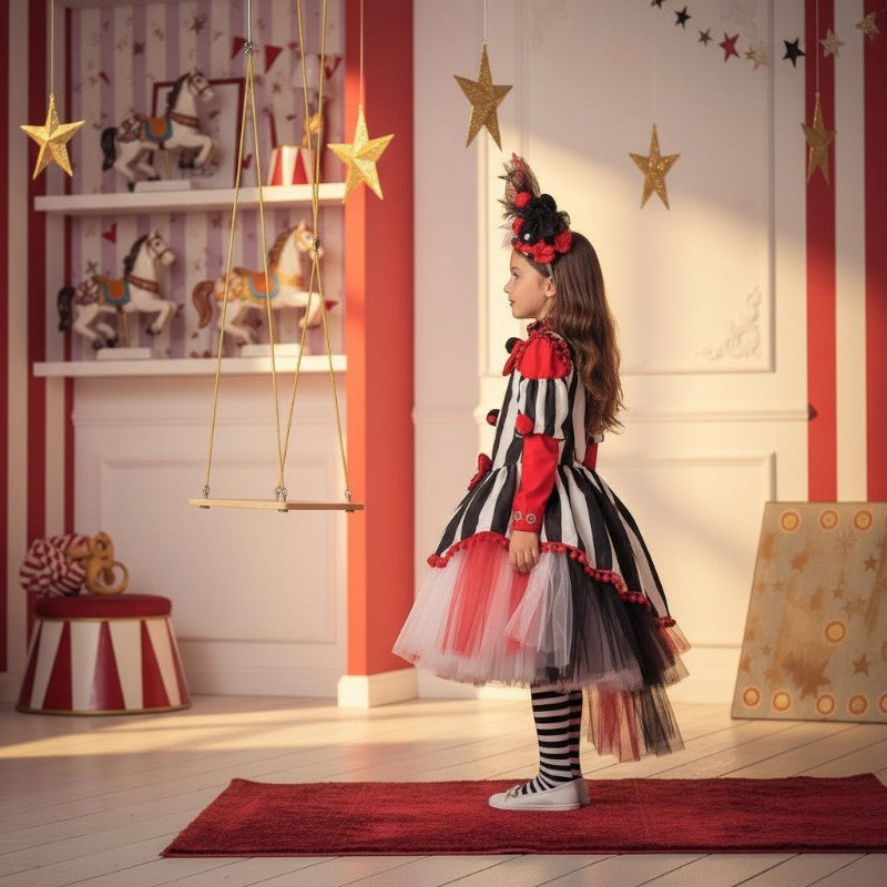 Costume vestito di carnevale Circense bambina 3-6 anni