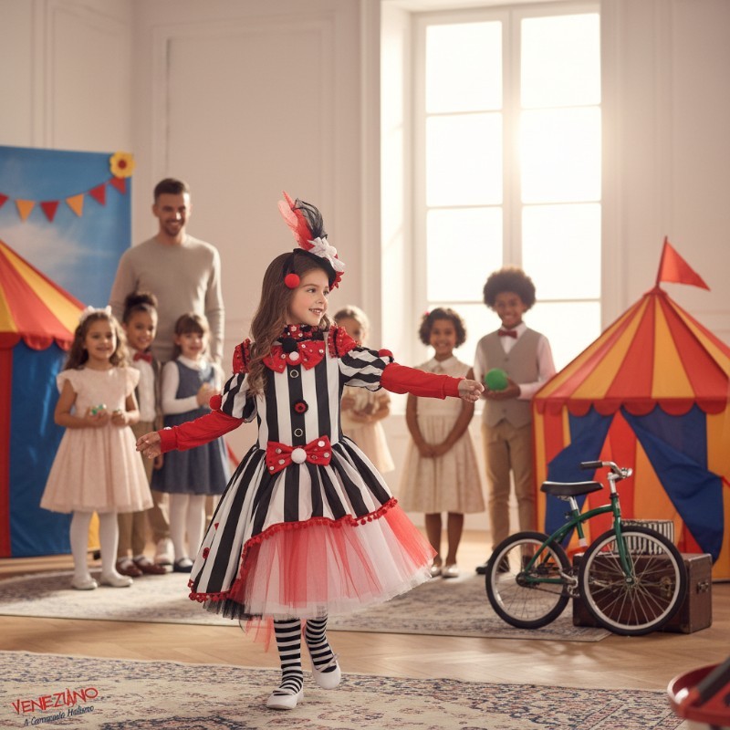 Costume vestito di carnevale Circense bambina 3-6 anni