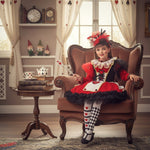Costume vestito di carnevale Regina di cuori prestige bambina da 3 a 6 anni