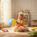 Costume vestito di carnevale Pagliaccetta Prestige bambina da 1 a 3 anni