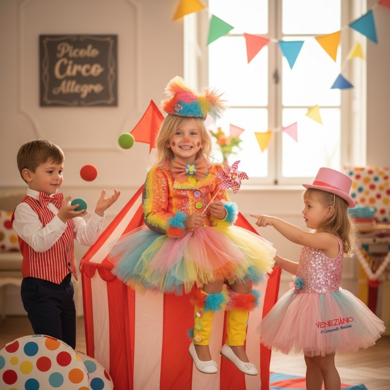Costume vestito di carnevale Pagliaccetta Prestige bambina da 1 a 3 anni