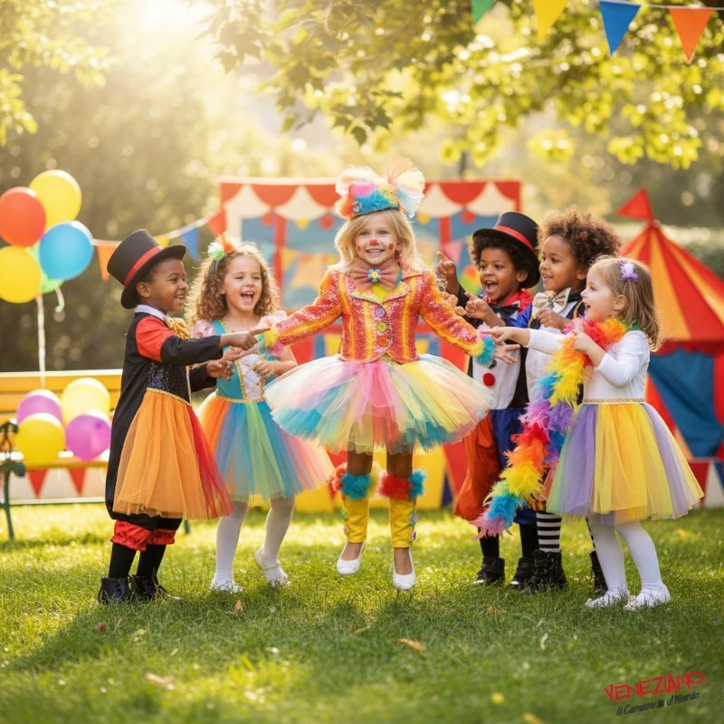 Costume vestito di carnevale Pagliaccetta Prestige bambina da 1 a 3 anni