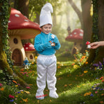 Costume vestito di carnevale folletto blu 3-6 anni