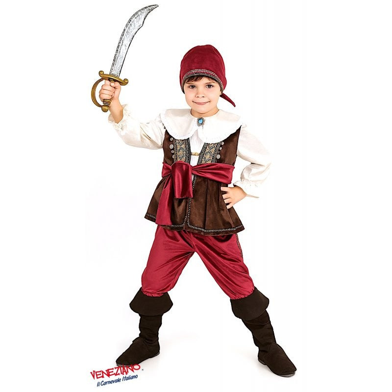 Costume vestito di carnevale il bucaniere 4-6 anni