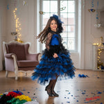 Vestito costume di carnevale lady can can 7-10 anni