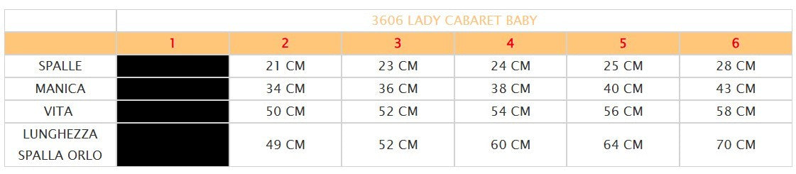 Costume vestito di carnevale Lady Cabaret bambina 2-6 anni