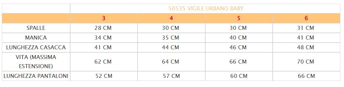 Costume vestito di carnevale Vigile Urbano bambino 3–6 anni | Veneziano
