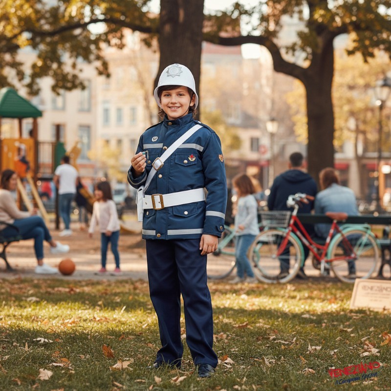 Costume vestito di carnevale Vigile Urbano bambino 7–10 anni | Veneziano