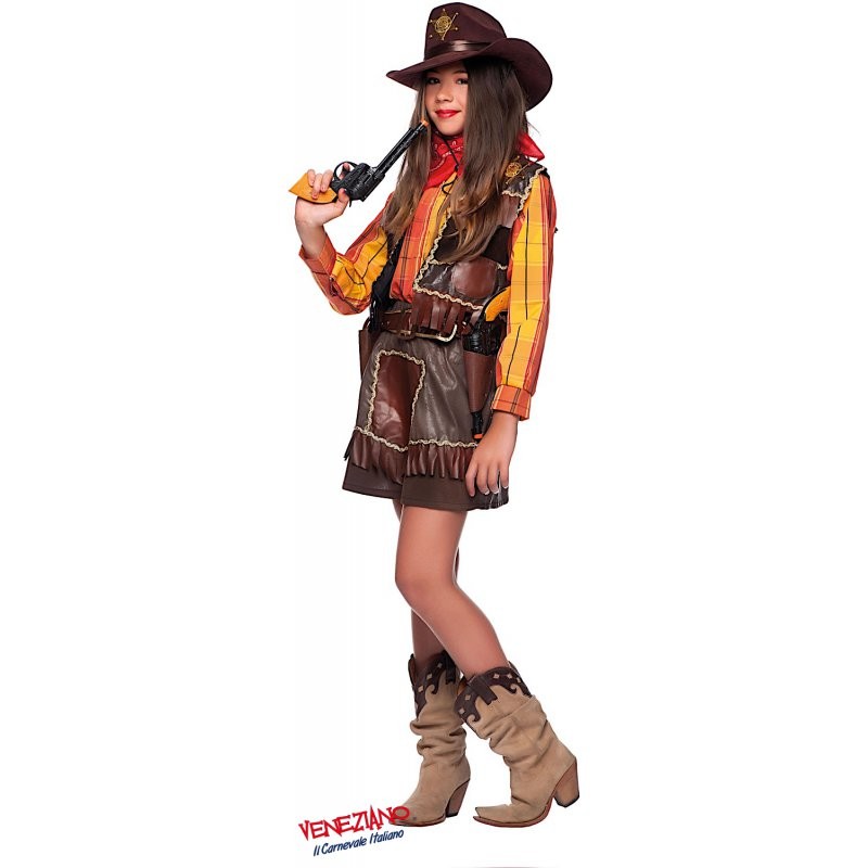 Costume vestito di carnevale Cowgirl da 3 a 6 anni