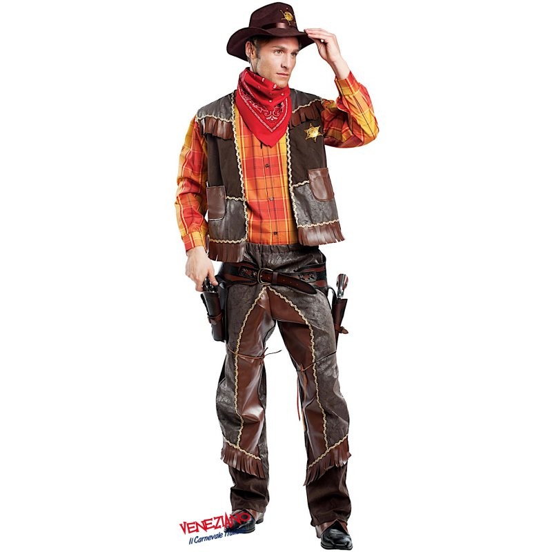 Costume vestito di Carnevale Cow Boy da S a XL